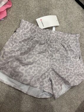 lululemon athletica Light Gray Leopard Print Athletic Shorts